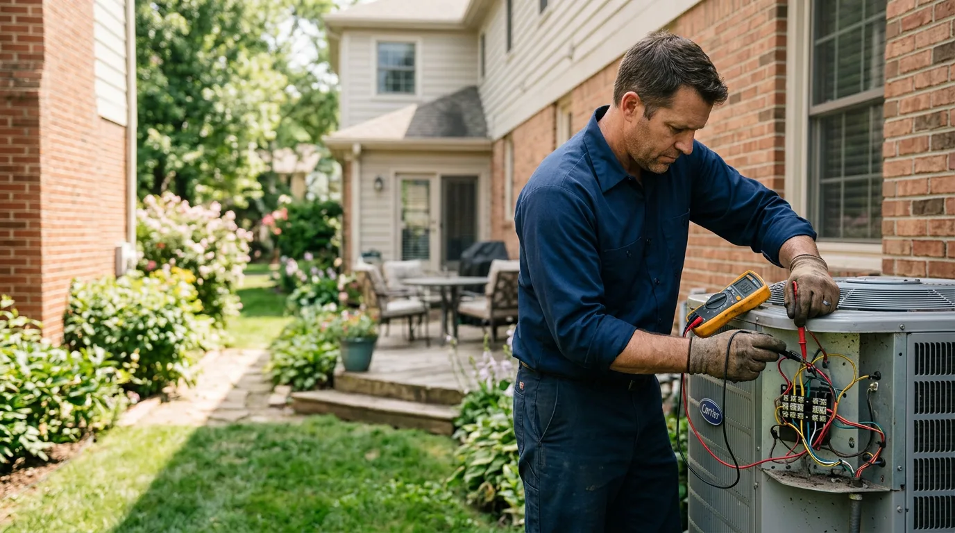 HVAC technician working near Poplar Grove, IL